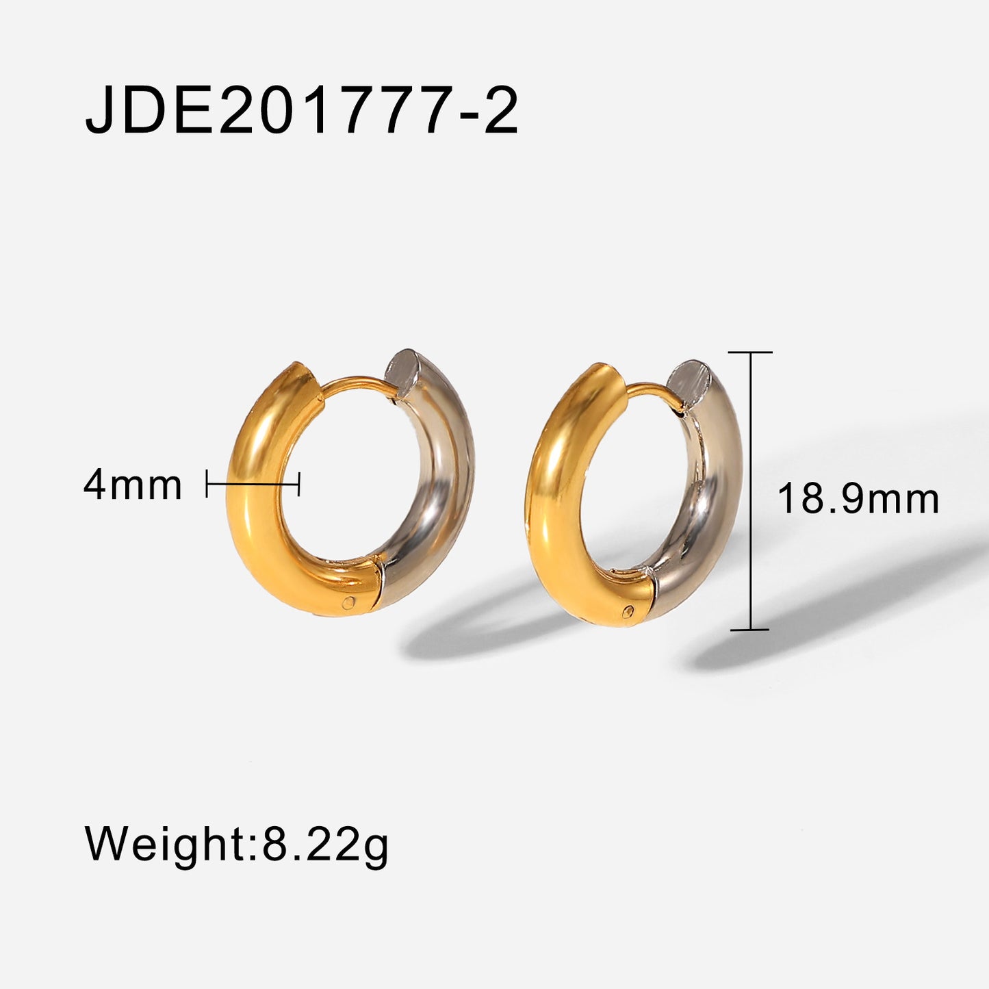 5pcs Fashion Style 18K Gold-Plated Titanium Steel Earrings Earrings Stainless Steel Gold And Silver Joints Geometric Earrings For Women