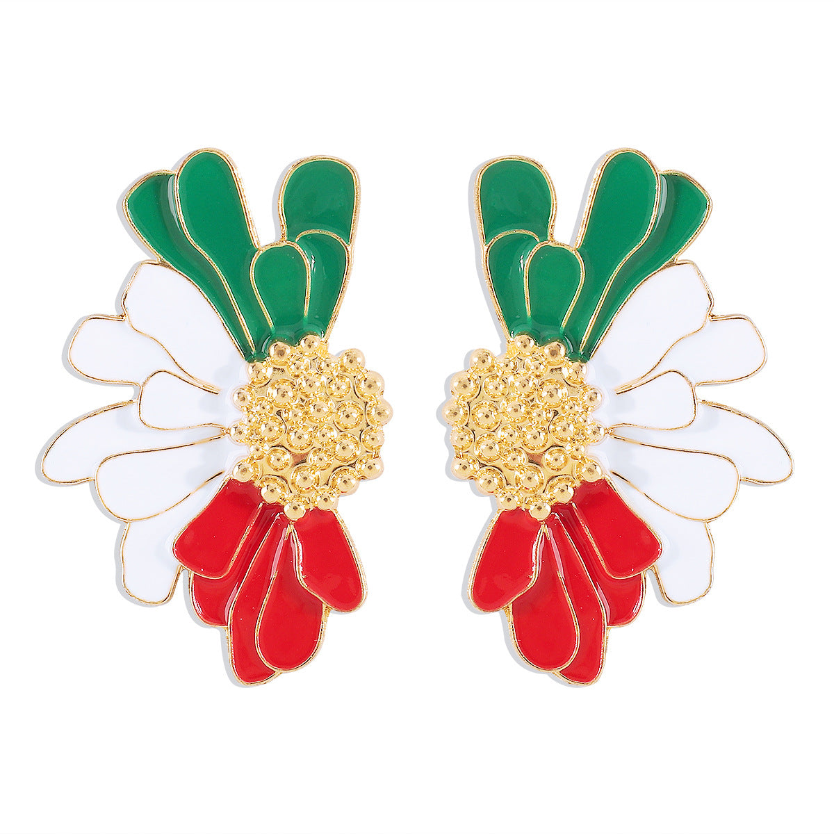 New Earrings Retro Alloy Flower Earrings Feminine Grain Flower Earrings