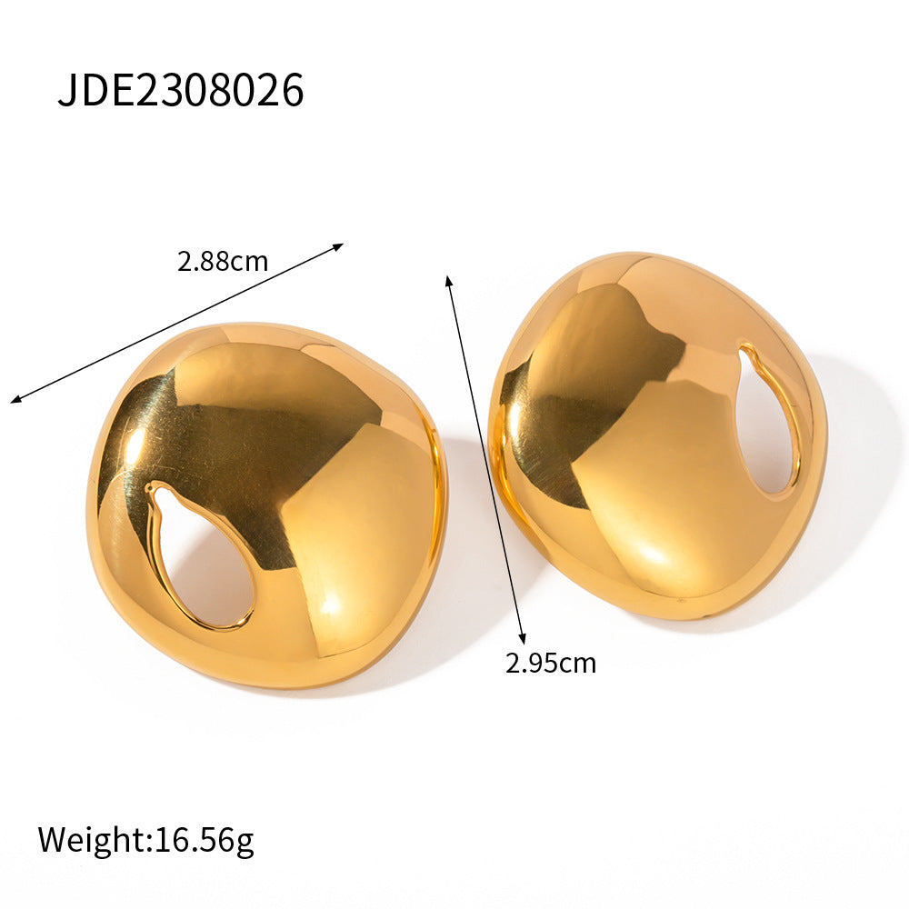 5pcs Stainless Hollow Earrings Stud New Fashion Temperament Niche Design Women Senior Ear