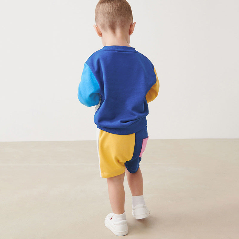 Autumn New Boys' Hoodie Set Long Sleeve Children's Set Of Children's Pure Cotton Two-Piece Set