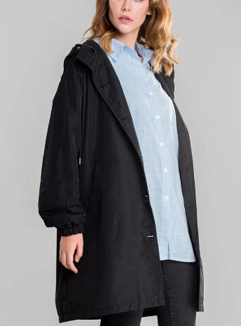 Women's Large Size Trench Coat In The Long Loose Long-Sleeved Coat Multi-Color Option