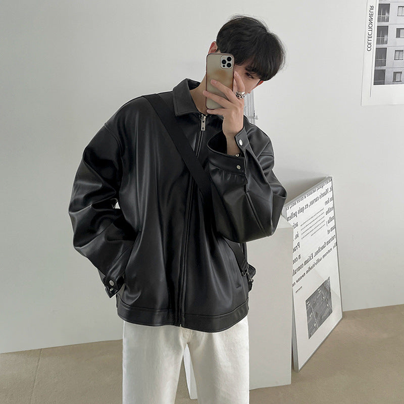 Leather Coat Men Spring New Autumn Pu Leather Casual Baseball Jacket Motorcycle Jacket