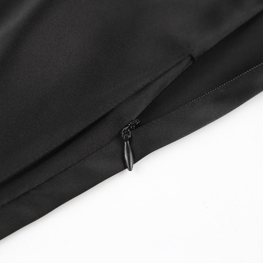 High Street Casual Fashion Floor-Length Trousers With Women's Dress And Trousers Satin Drop Silky Texture Ice Silk