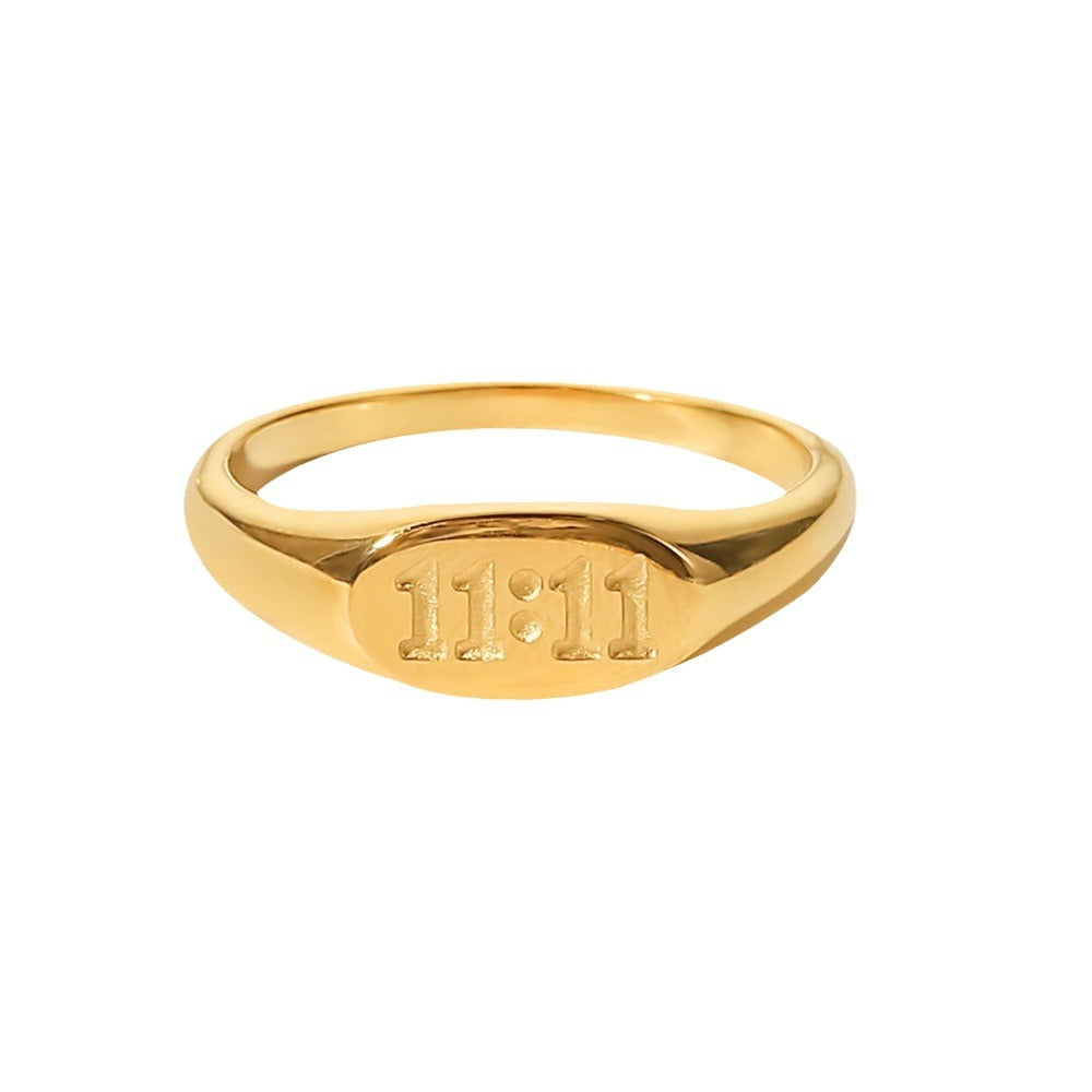 5pcs Titanium Steel Ring Women's Clothing With New 18K Gold Ring Jewelry