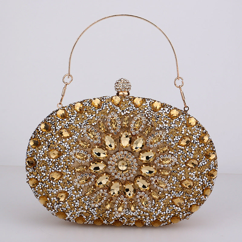 Diamond-Encrusted Bag Dress Diamond-Encrusted Dinner Bag Women's Wedding Cheongsam All-Match Banquet Evening Clutch Bag