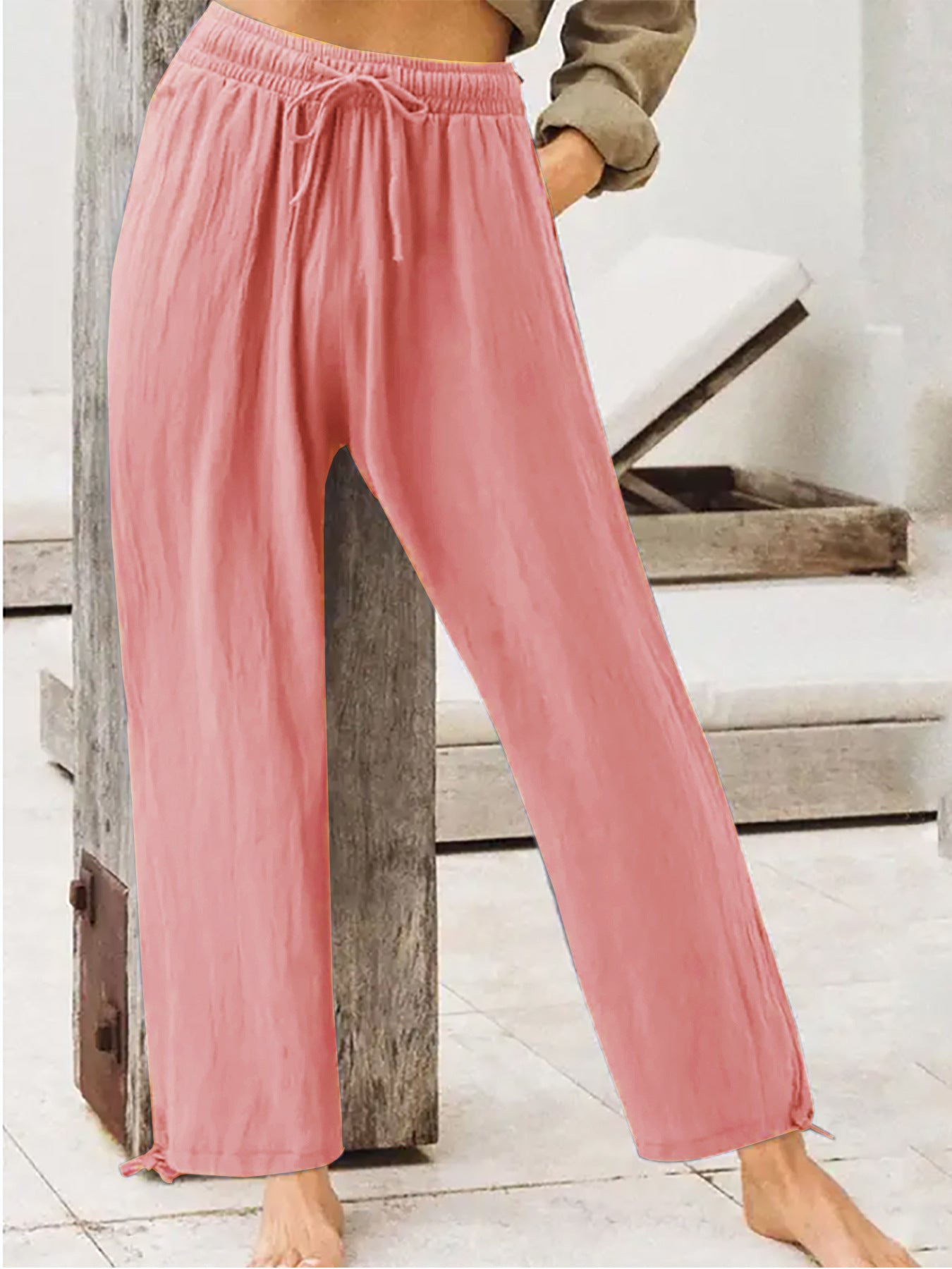 Women's Summer Casual Pants Women's Solid Color Home Pants