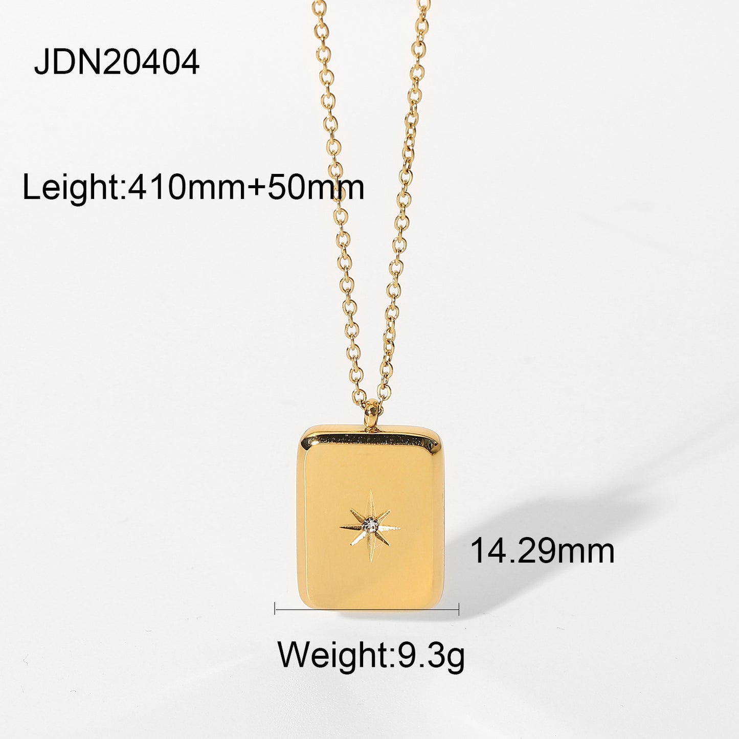 5pcs New 18-Karat Gold Stainless Steel Drop Elegant Necklace Jewelry Zircon Star Energy Pendant Women's Necklace