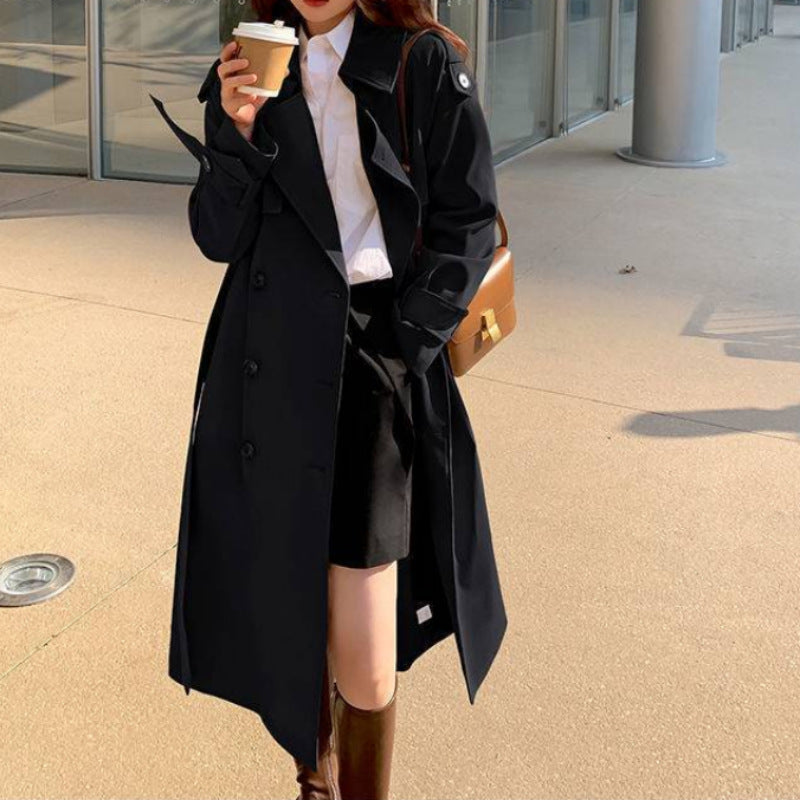 Trench Coat Female Spring And Autumn New Fashion In The Long Small British Style High-Grade Sense Of Temperament Coat
