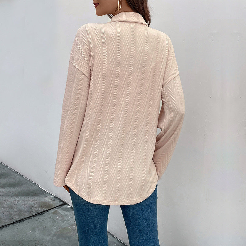 New Women's Clothing Solid Color Shirt Autumn Leisure Cardigan Coat
