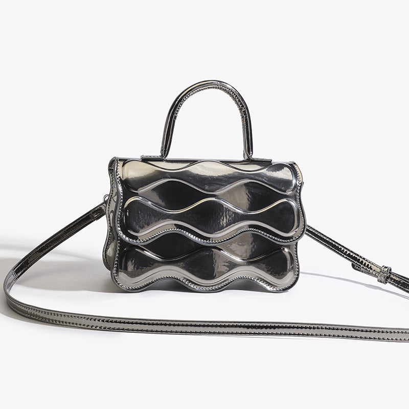 Niche Design Simple Wave Check Bag Female Version Of The New Underarm Bag Diamond Check Baguette Shoulder Female Bag