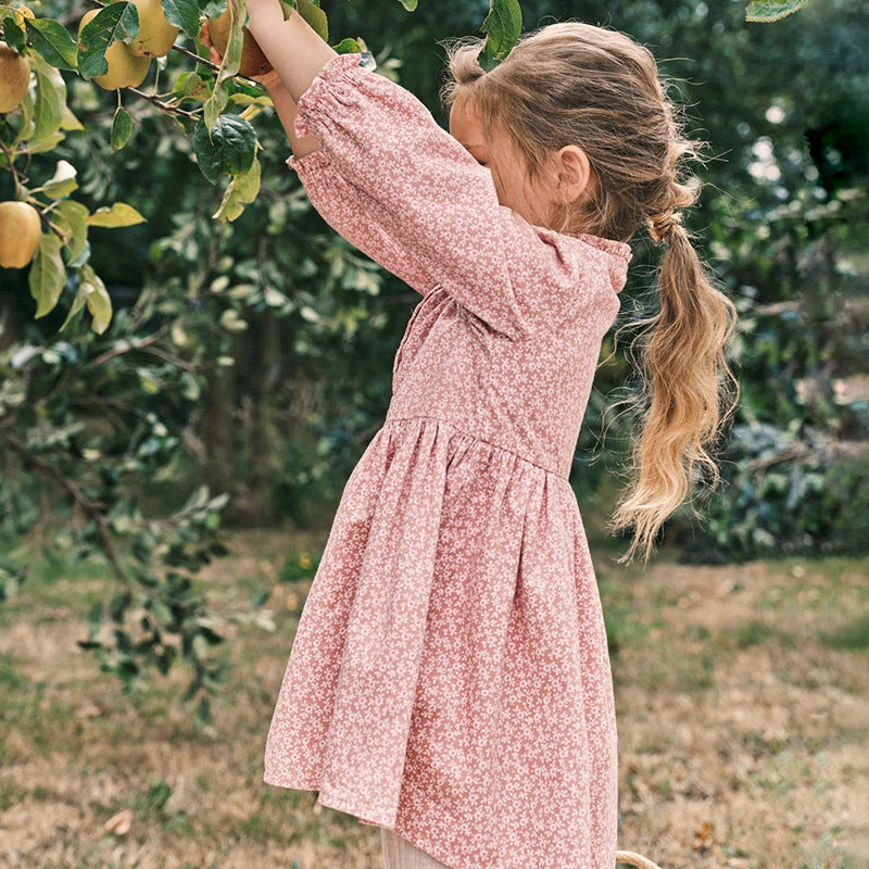 Girls Dress Autumn Children's Skirt New Cotton Long-Sleeved Children's Dress Princess Dress