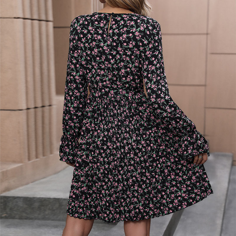 Autumn New Women's Long-Sleeved Printed Dress Women