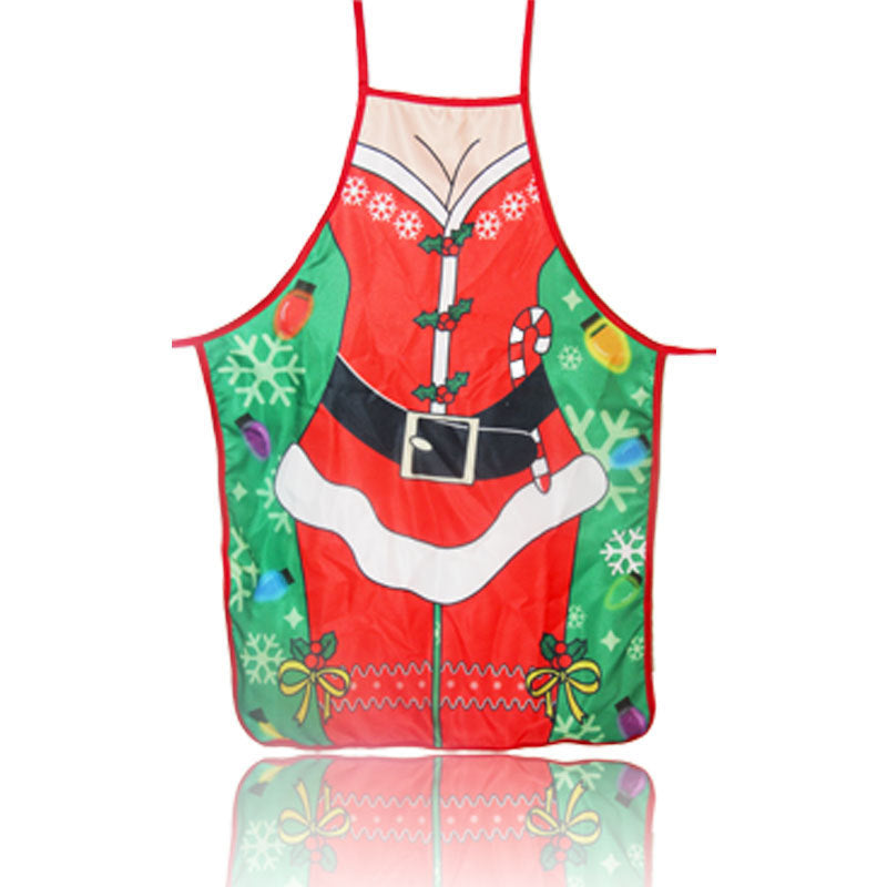 Christmas Apron Decoration Cloth Color Printing Decoration Cartoon Waist Animation Christmas Dress