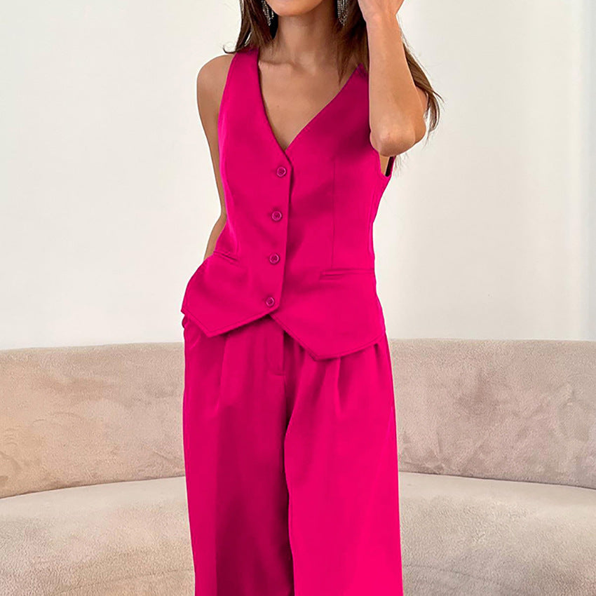 Summer New Small Suit Vest Suit Women's Commute Fashion Temperament Casual Two-Piece Set