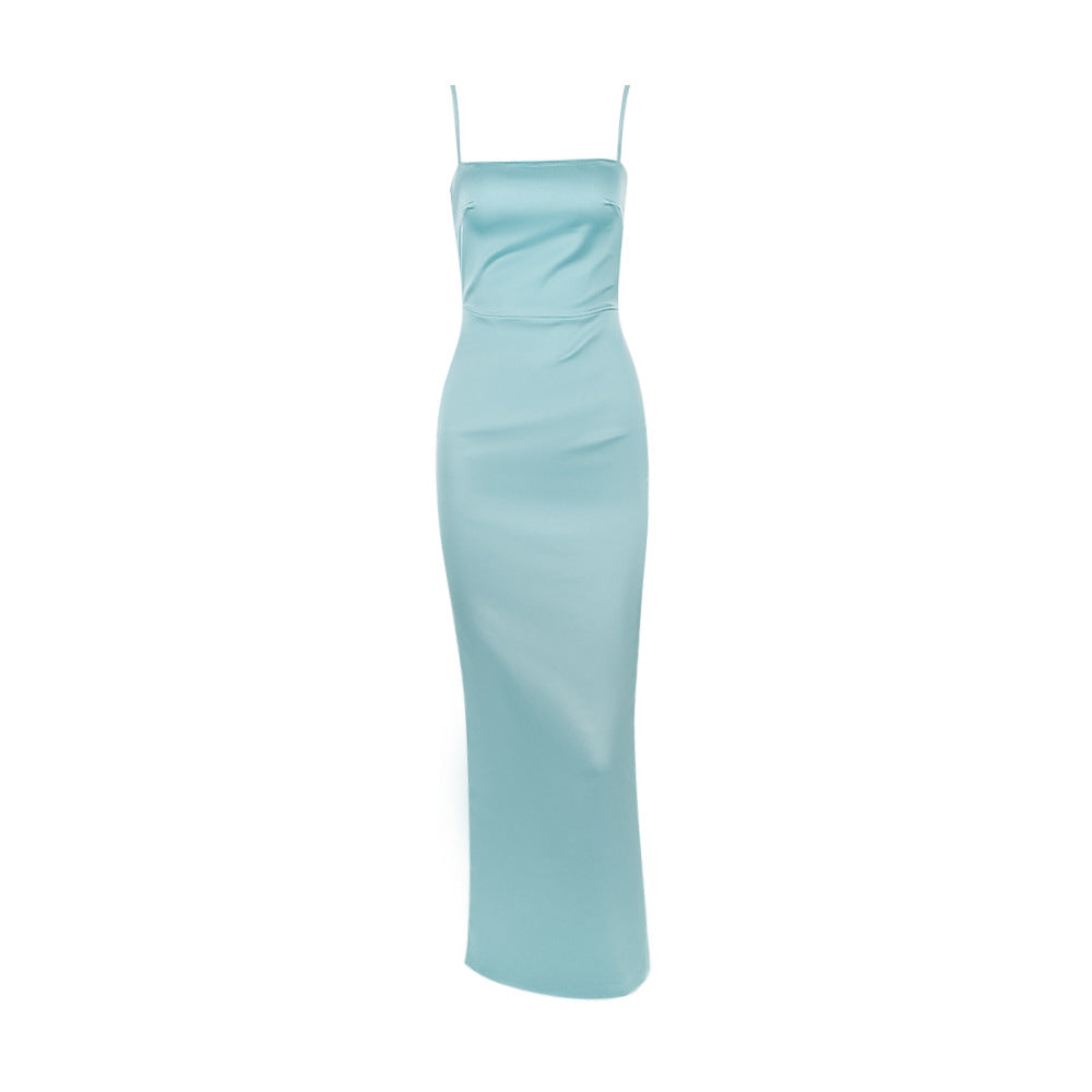 Sexy Slip Dress Slim Slit Long Dress Elegant Backless Dress Evening Dress