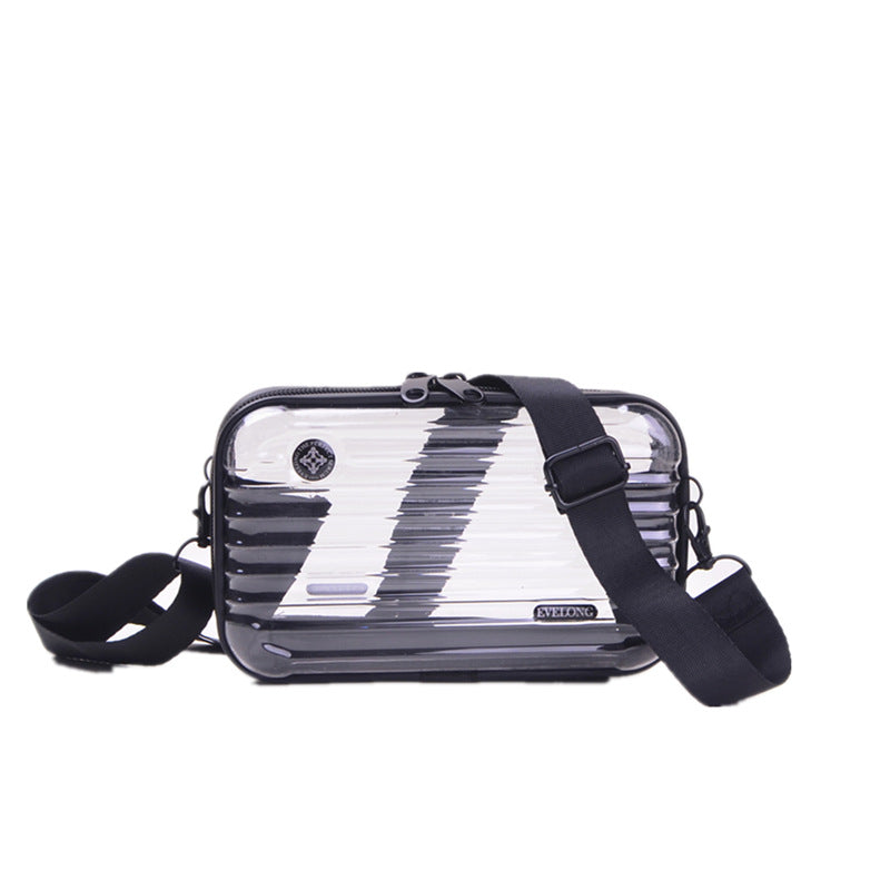 Transparent Crossbody Bag New No-Security Jelly Bag Women's Hard Shell Mobile Phone Bag Waterproof Small Square Bag Box Bag
