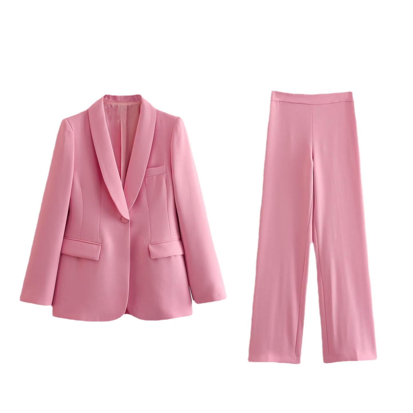 New Women's Dress Collar Suit Jacket + High Waist Pant Suit
