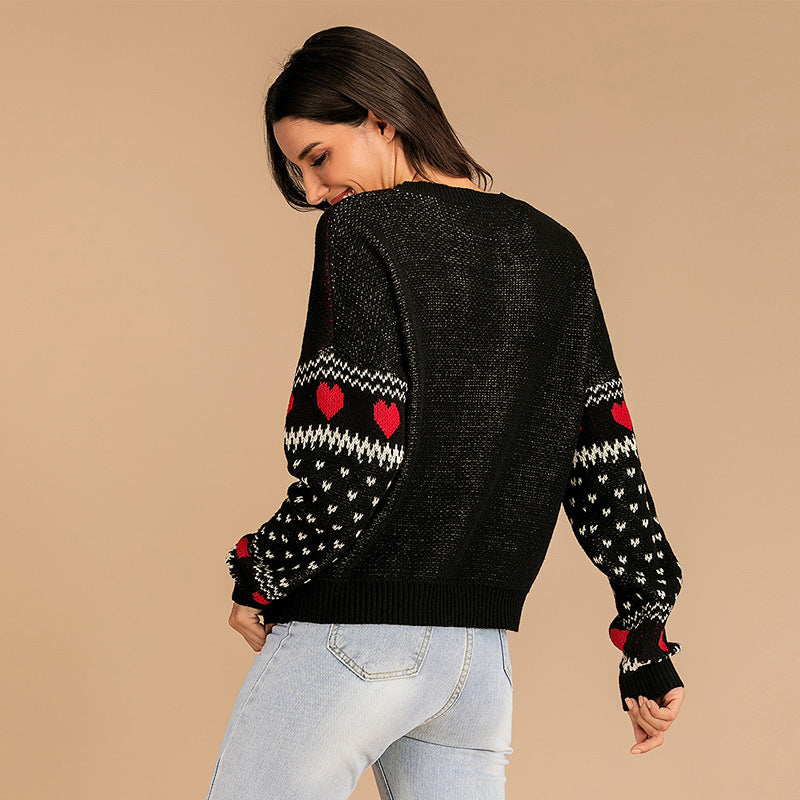Autumn Round Neck Casual Long-Sleeved Bottom Knit Christmas Sweater
