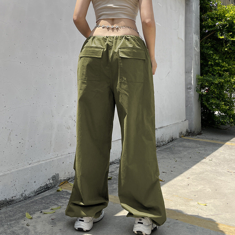 Autumn And Winter Women's New Pants Fashion Loose Low Waist Leisure Wide Leg Cargo Pants