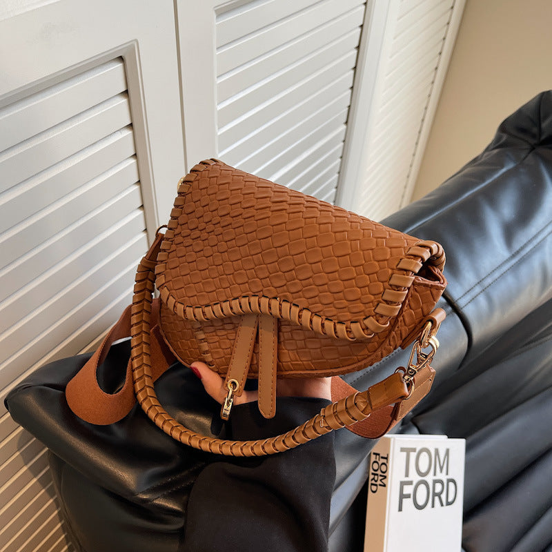 New Large Capacity Fashion Single Shoulder Crossbody Bag in Imitation Woven Fabric