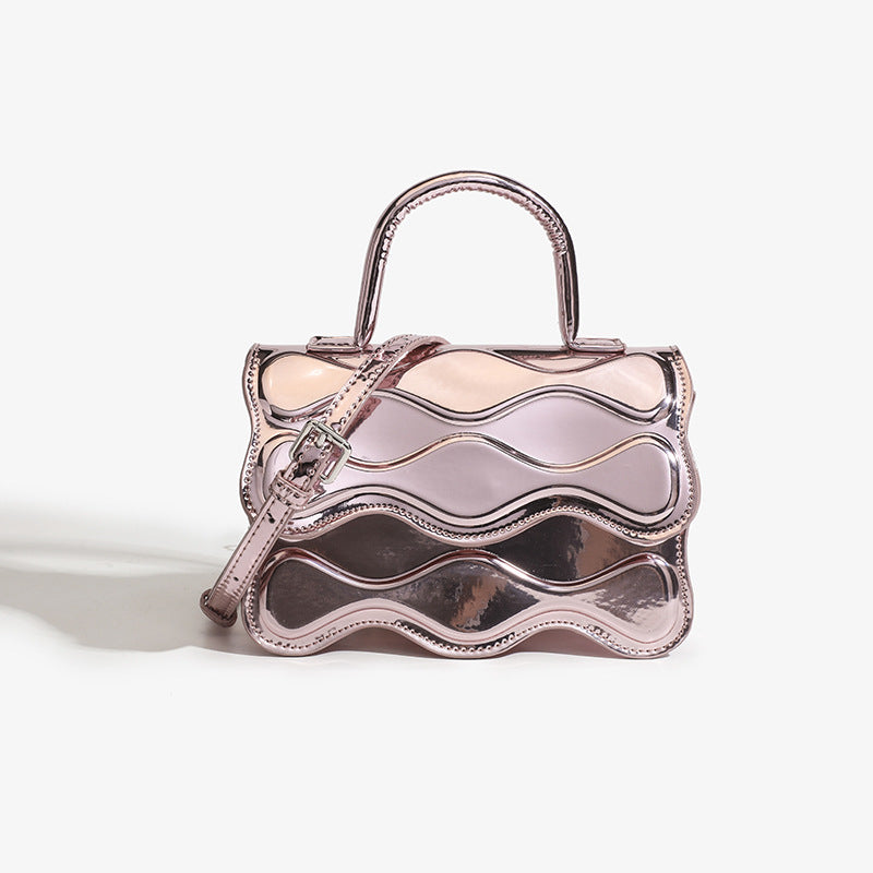 Niche Design Simple Wave Check Bag Female Version Of The New Underarm Bag Diamond Check Baguette Shoulder Female Bag