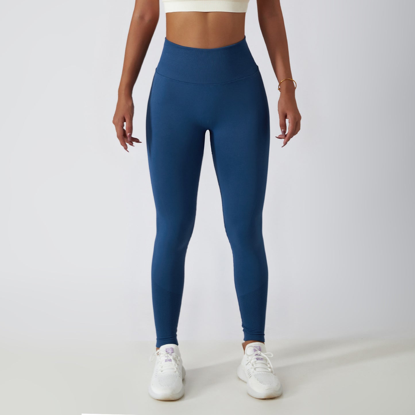 Outdoor Running Fitness Pants Hip Lift Yoga Pants Women's Seamless Knit Tight Height Waist Breathable Exercise Yoga Pants