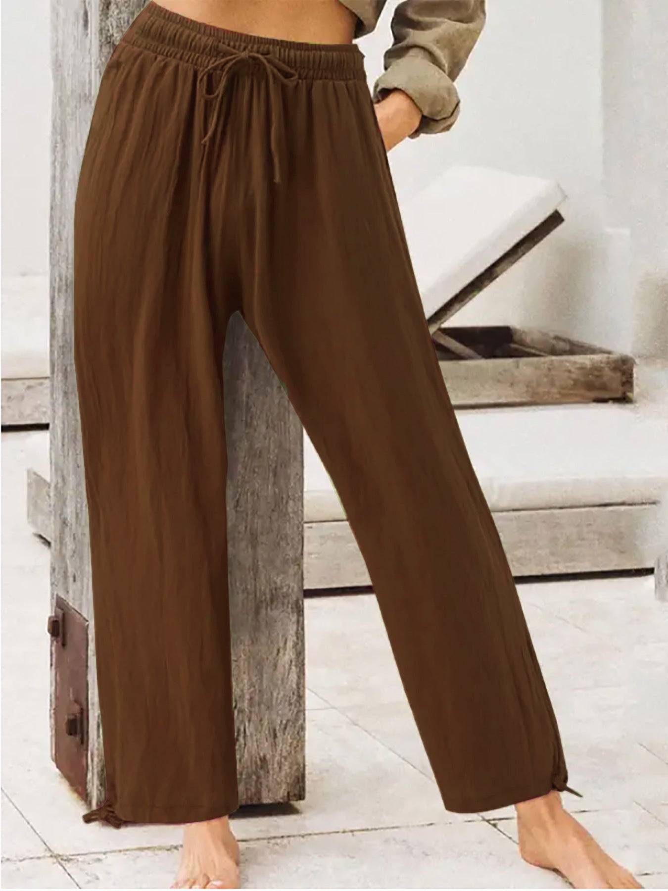 Women's Summer Casual Pants Women's Solid Color Home Pants