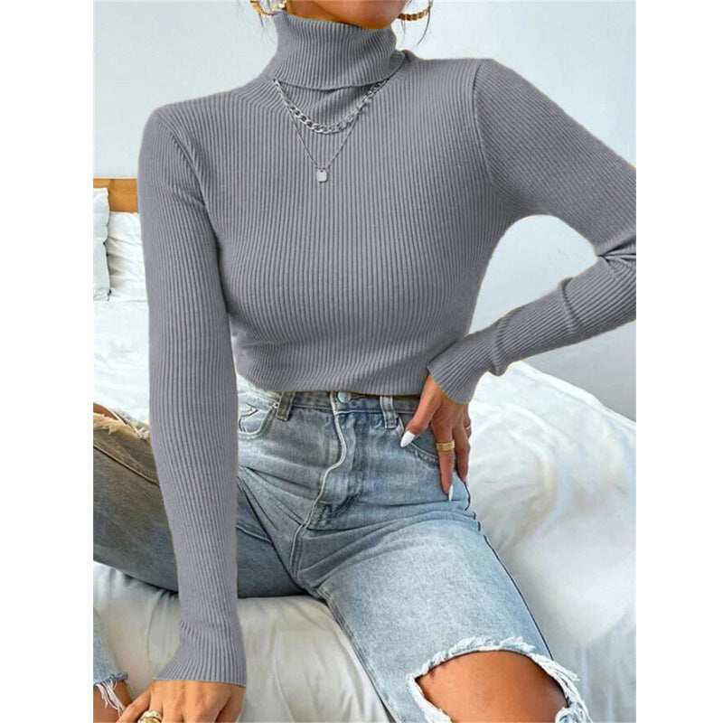 New Women's Turtleneck Sweater Pullover Knitted Top