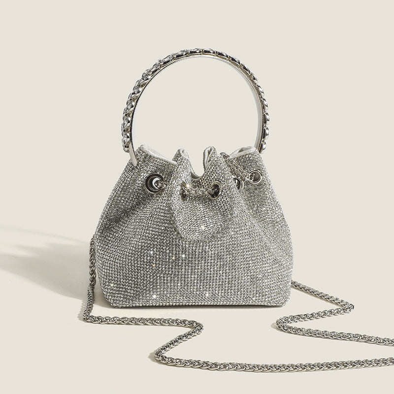 Diamond Bag Female Summer Full Diamond Bucket Bag New Diamond Fringed Hand Bag High Quality Crossbody Handbag