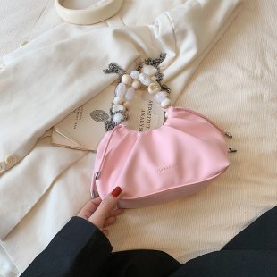 New Fashion Pleated Bag All-In-One Cross-Body Bag Women's Bag Niche Design High-Grade Pearl Handbag