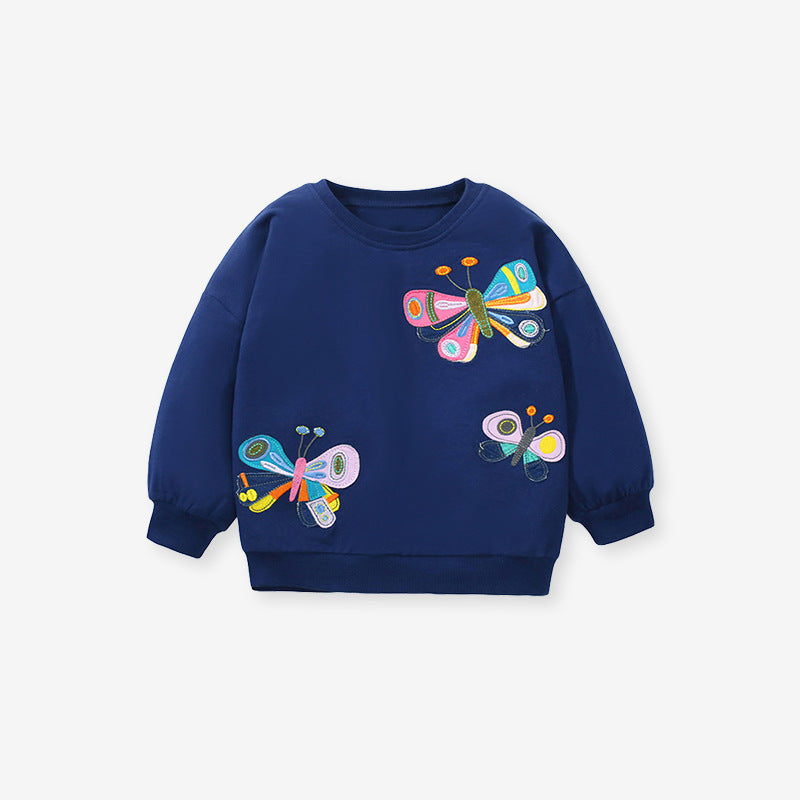 Girls Long Sleeve Hoodie Cute Pullover Hoodie Autumn Cartoon Cotton Children's Top