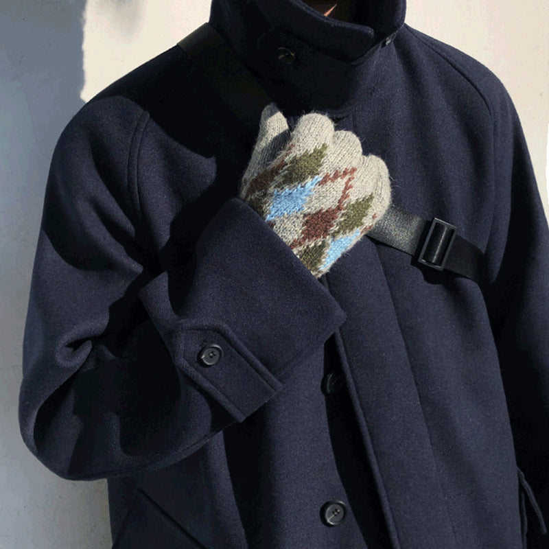 Double-Sided Peacoat Men's Long Autumn And Winter Thickened Coat Woolen Coat