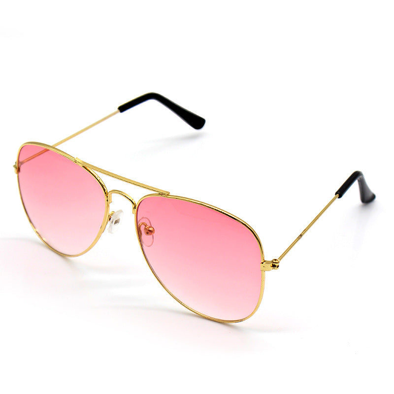 5 pairs New Brilliant Sunglasses Full Color Pilot Goggles Metal Sunglasses Sunglasses Stall