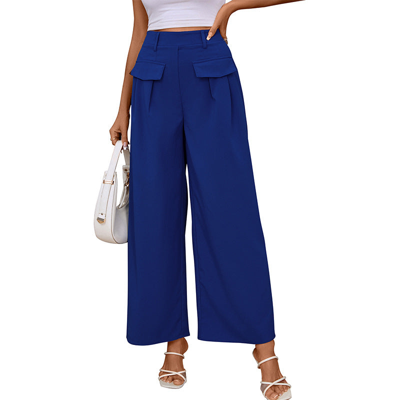 New Autumn New Pants Slimming Blue Wide-Leg Pants