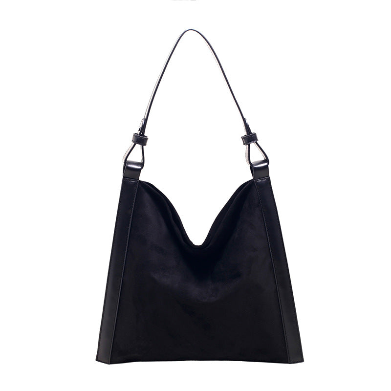 Fashion Bag Women's Casual Premium Sense Frosted Suede Simple Style Large Capacity All-In-One Commuter Shoulder Tote Bag