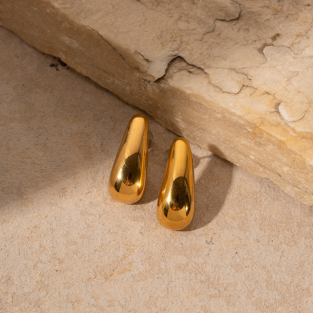 5pcs 18K Gold Regular Shape Earrings Fashion Simple Earrings Streamer New Stud Earrings Jewelry