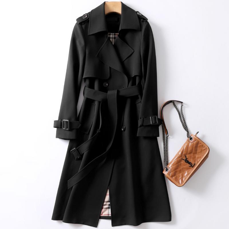 Slim New Classic Temperament Trench Coat Female Over The Knee In The Long Version Of Loose Small Popular Coat Coat