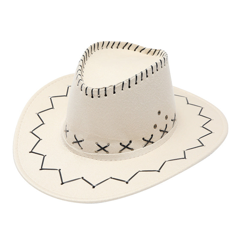 Western Cowboy Hat Male Summer Outdoor Sun Hat Grassland Mongolian Hat Knight Hat Travel Hat Stage Prop Hat Woman