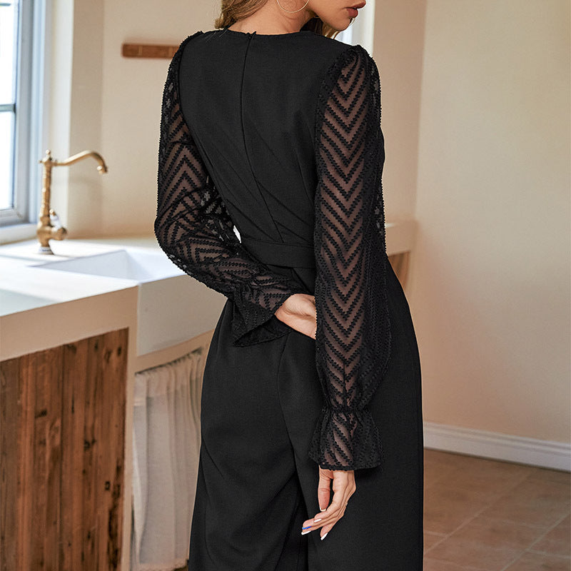 New Autumn New Women's Black Slim-Fit Jumpsuit Women