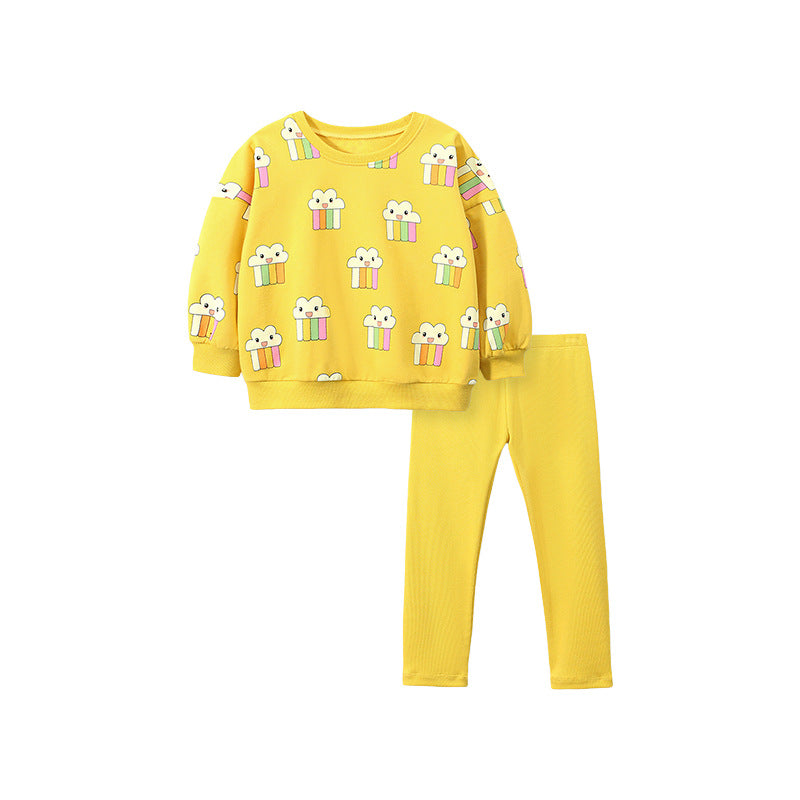 Girls Hoodie Set Autumn Long-Sleeved Hooded Children's Set Of Two Sets For Children