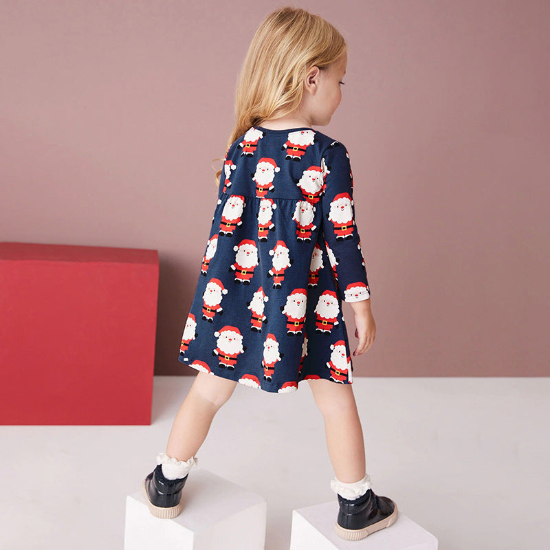 Autumn Children's Dress Long Sleeve Girls' Dress Cute Home Cotton Children's Dress