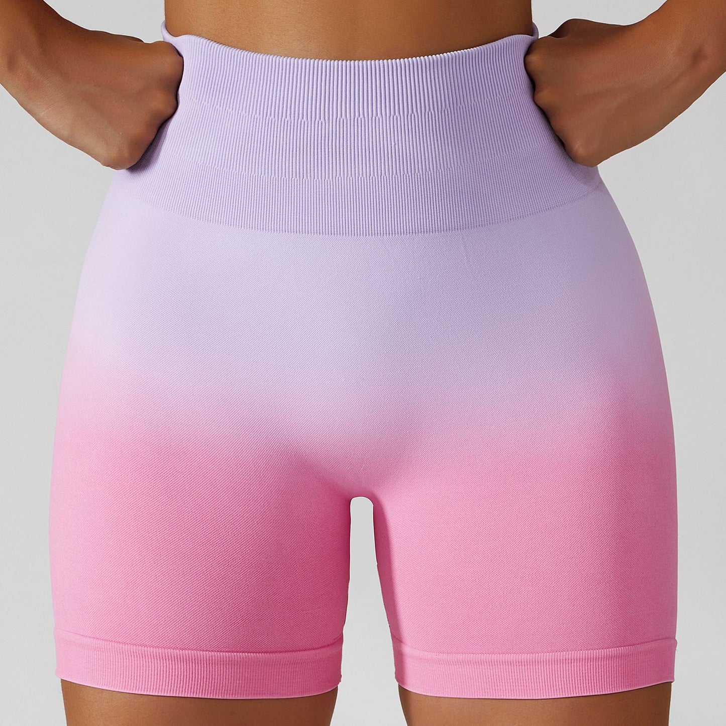 Gradient Seamless Yoga Shorts Breathable Tight Sports Shorts Women's High-Waisted Stretch Hip Lift Fitness Pants