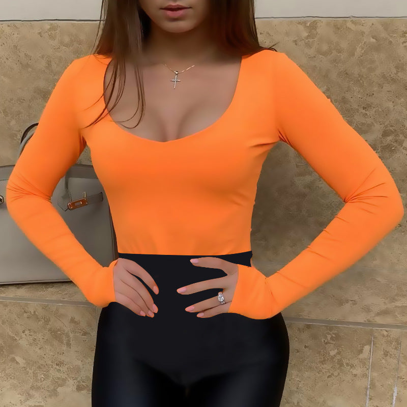 Autumn And Winter New Big Size Fat Mm Stretch Long Sleeve Top Sexy Slim Tight Bottom T-Shirt