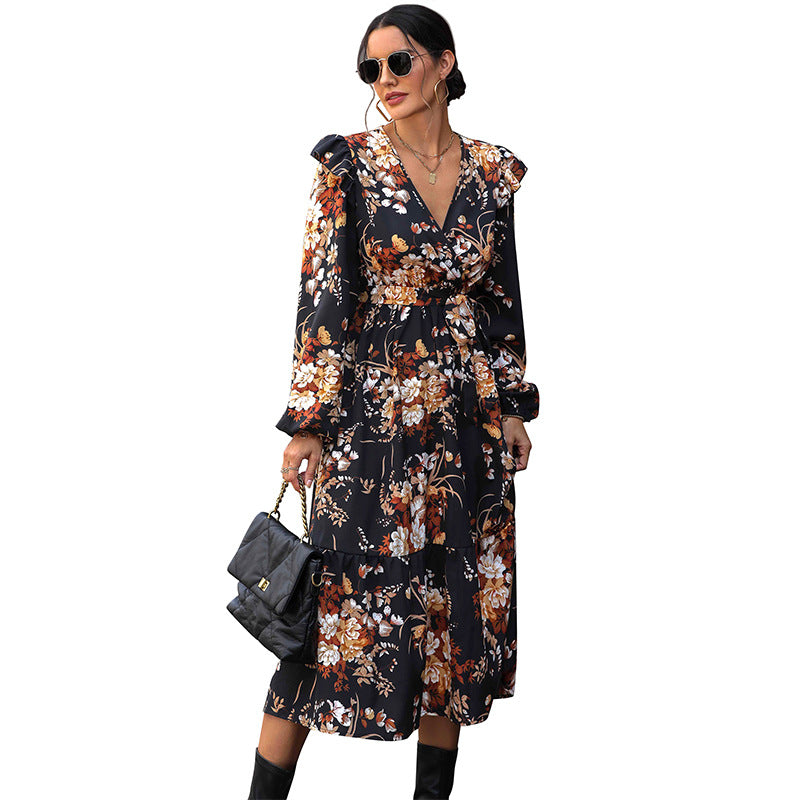 New Women's Dress Printed Autumn Dress New