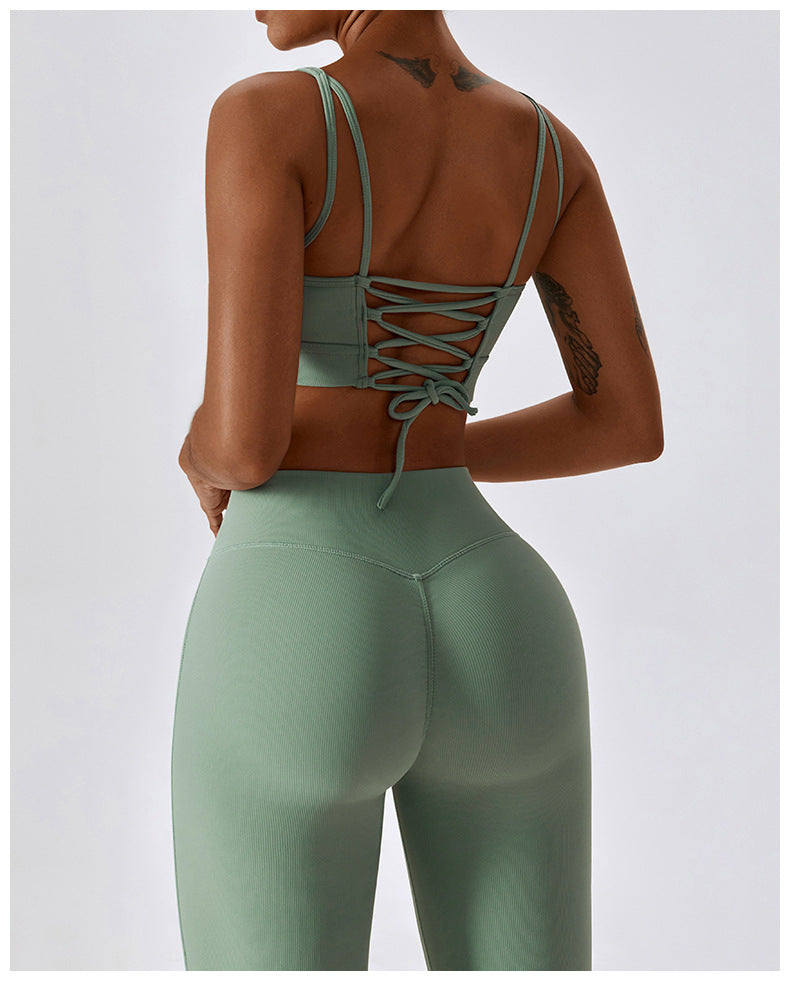 Strap Quick Dry Back Yoga Bra Running Fitness Sports Underwear Tight Yoga Clothing Top