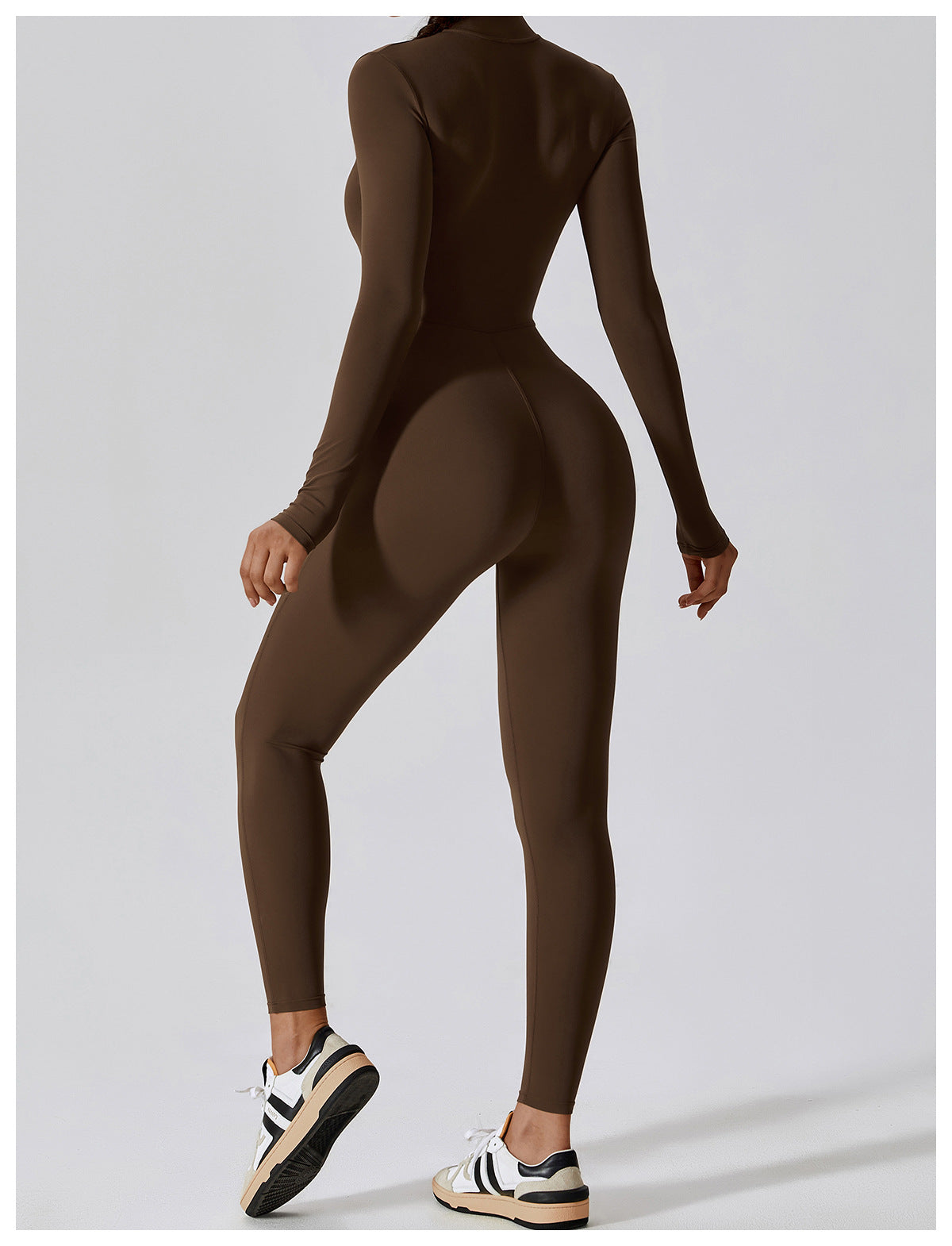 Zipper Naked Long Sleeve Yoga Jumpsuit High Intensity Fitness Sports Bodysuit