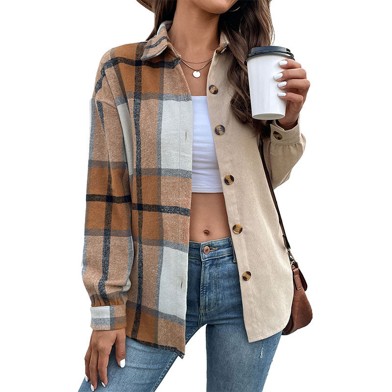 Women's New Autumn New Long-Sleeved Color Jacket Women Shacket