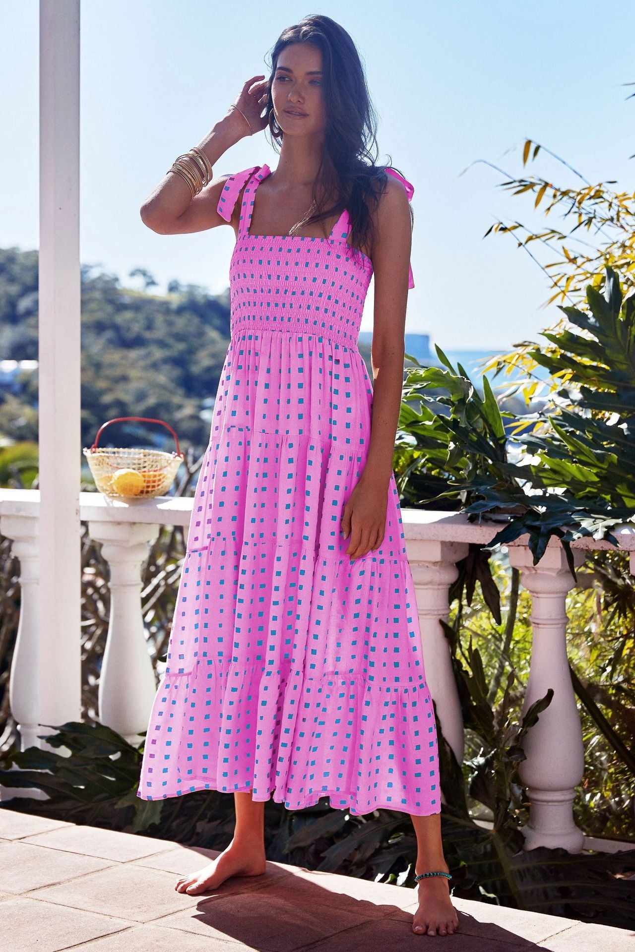 Summer Women's New Commuter Sleeveless Spice Print Long Halter Dress