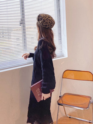 Women's Version New Spring And Autumn Loose Everything With Long Lace Splicing Small Fresh Knitted Dress