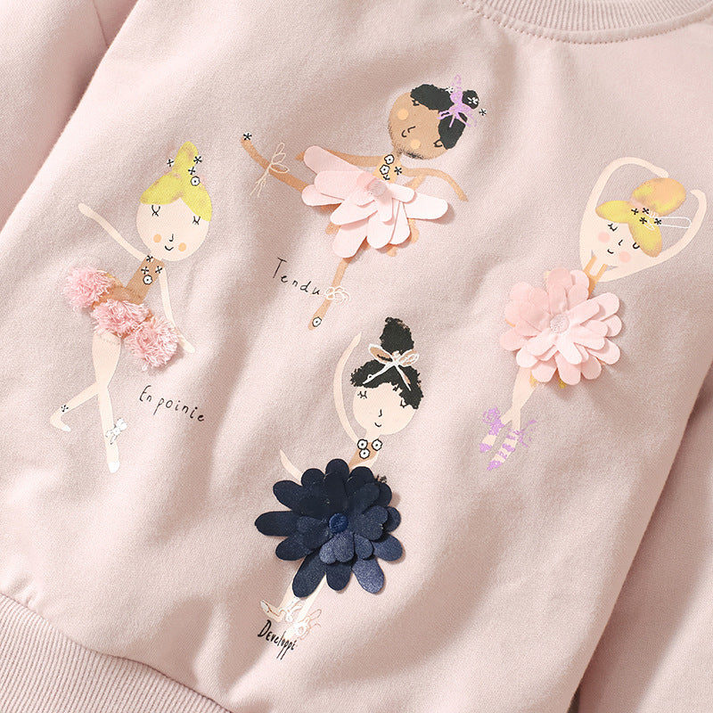 Fall/Winter Girls Hoodie Set Plus Fleece Long-Sleeved Kids Suit Girls Pantsuit